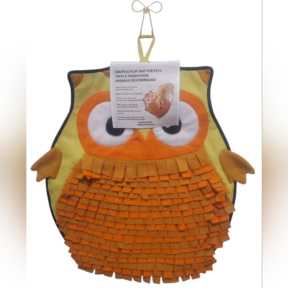 Orange and Yellow Owl Snuffle Mat for Pets